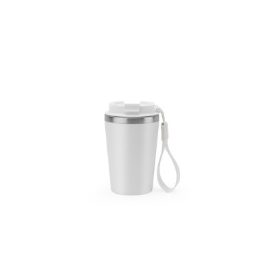 SPITZ. Stainless steel travel mug (90 recycled) with PP outer wall and matte finish 440 mL